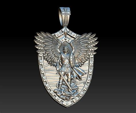 silver archangel michael pendant